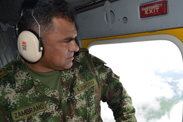 Coronel Norvey Zambrano, comandante Décima Octava Brigada Arauca