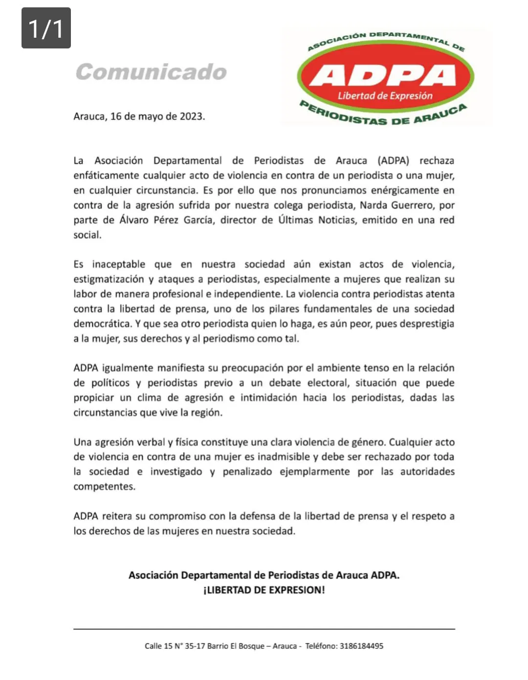 Comunicado Adpa