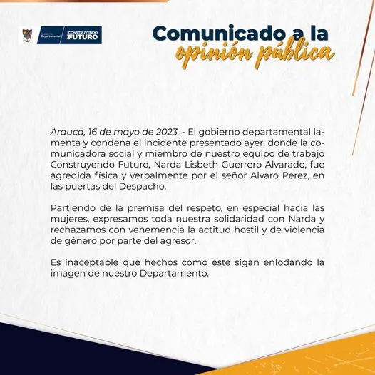 Comunicado gobernaci&oacute;n de Arauca