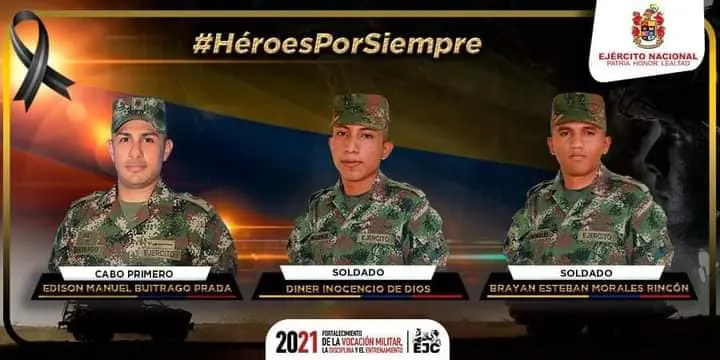 Militares muertos en Paz de Ariporo, Casanare