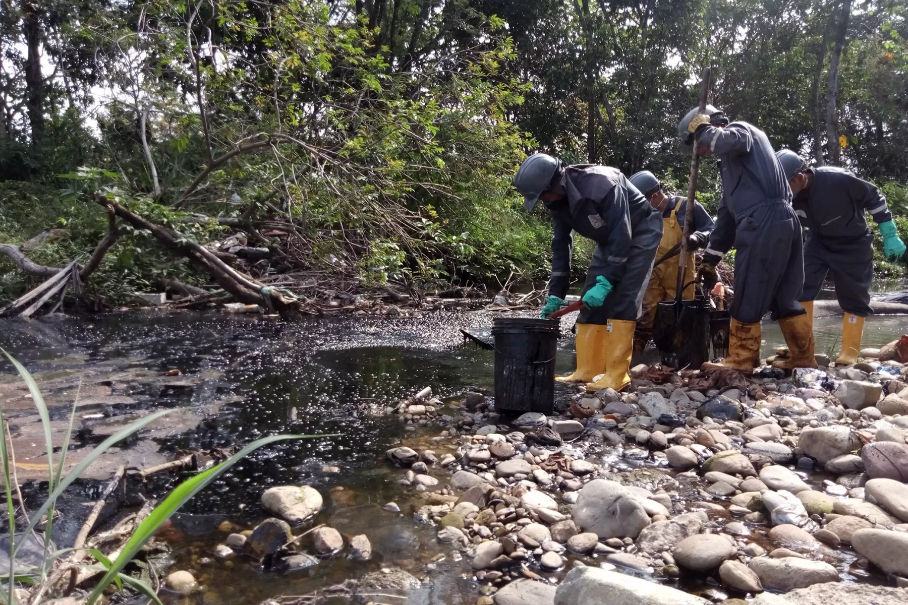 Cormacarena inició proceso de investigación sancionatorio contra infractores por derrame de hidrocarburo en el caño La Cuerera en Villavicencio, Meta.