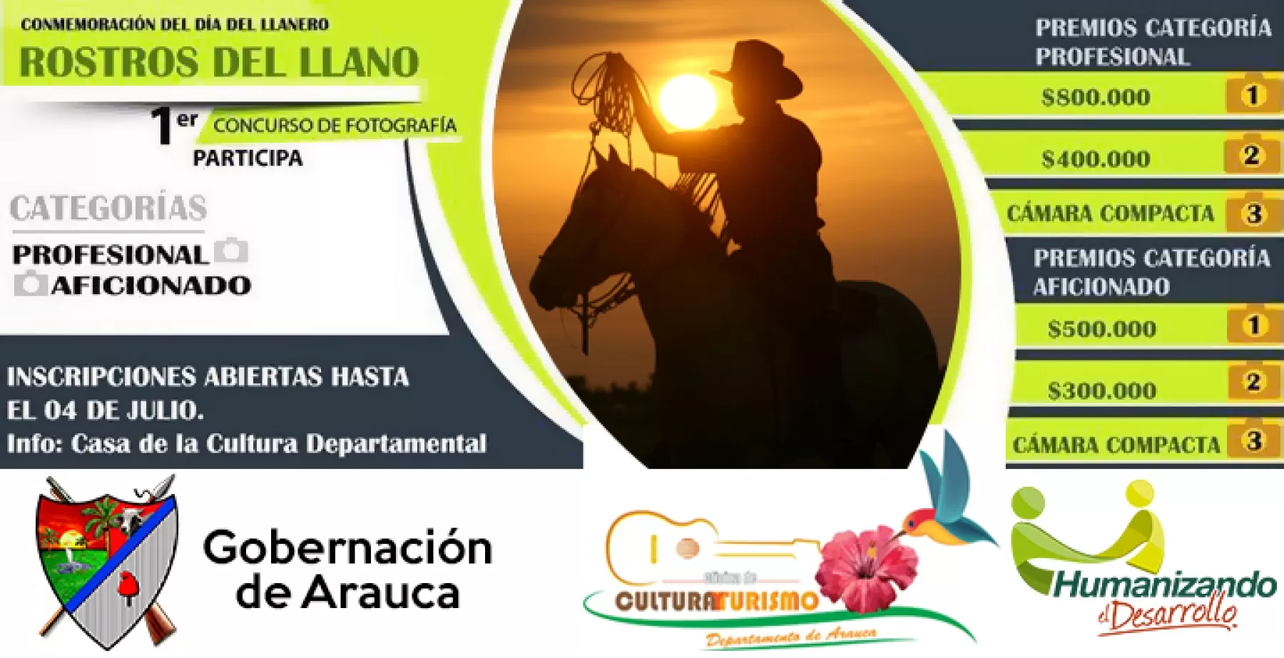 "Rostros del llano", primer concurso de fotografía en conmemoración del día departamental del llanero en Arauca.