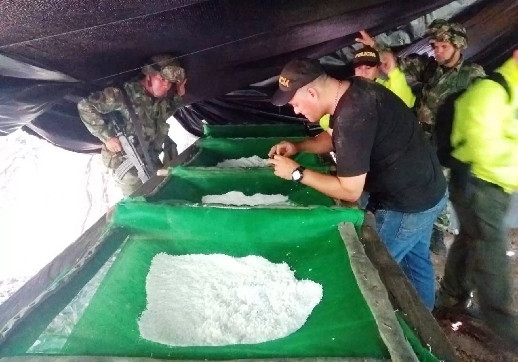 El cristalizadero encontrado en zona rural de Tauramena, Casanare, podía  producir aproximadamente 400 kilos de clorhidrato de cocaína por cada ciclo de producción.