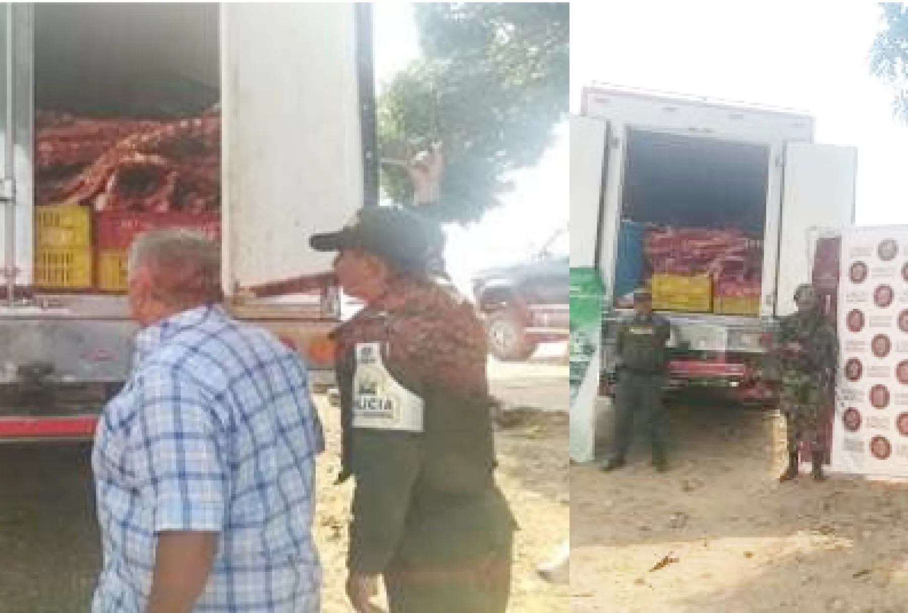 Autoridades incautaron un camión cargado con 8 mil kilo de carne en el puente San Salvador en Tame, Arauca.