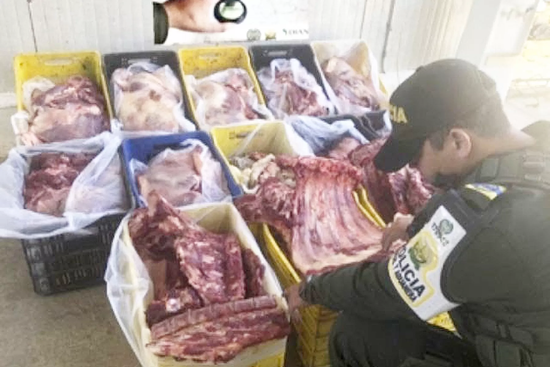 Autoridades incautaron, carne y queso en carreteras del municipio de Tame, en el departamento de Arauca.