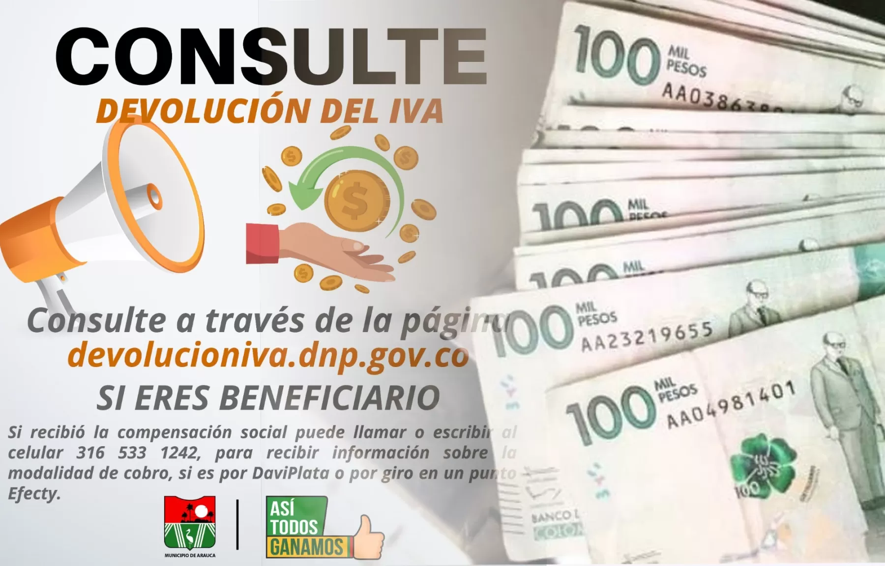 Beneficiarios de Familias en Acción que cobren por giro la devolución del IVA tienen plazo hasta este viernes 17 de abril para realizar el retiro.