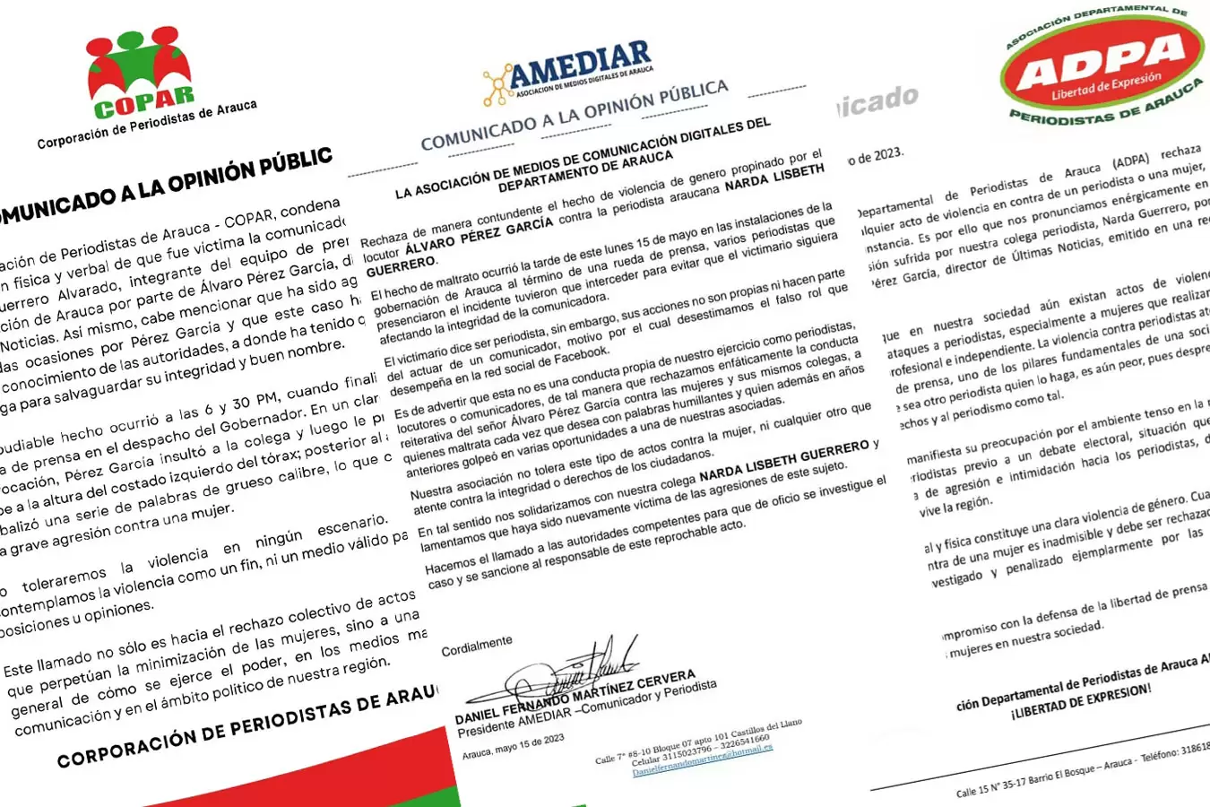 Asociaciones de periodistas y medios rechazaron agresión a periodista en Arauca.