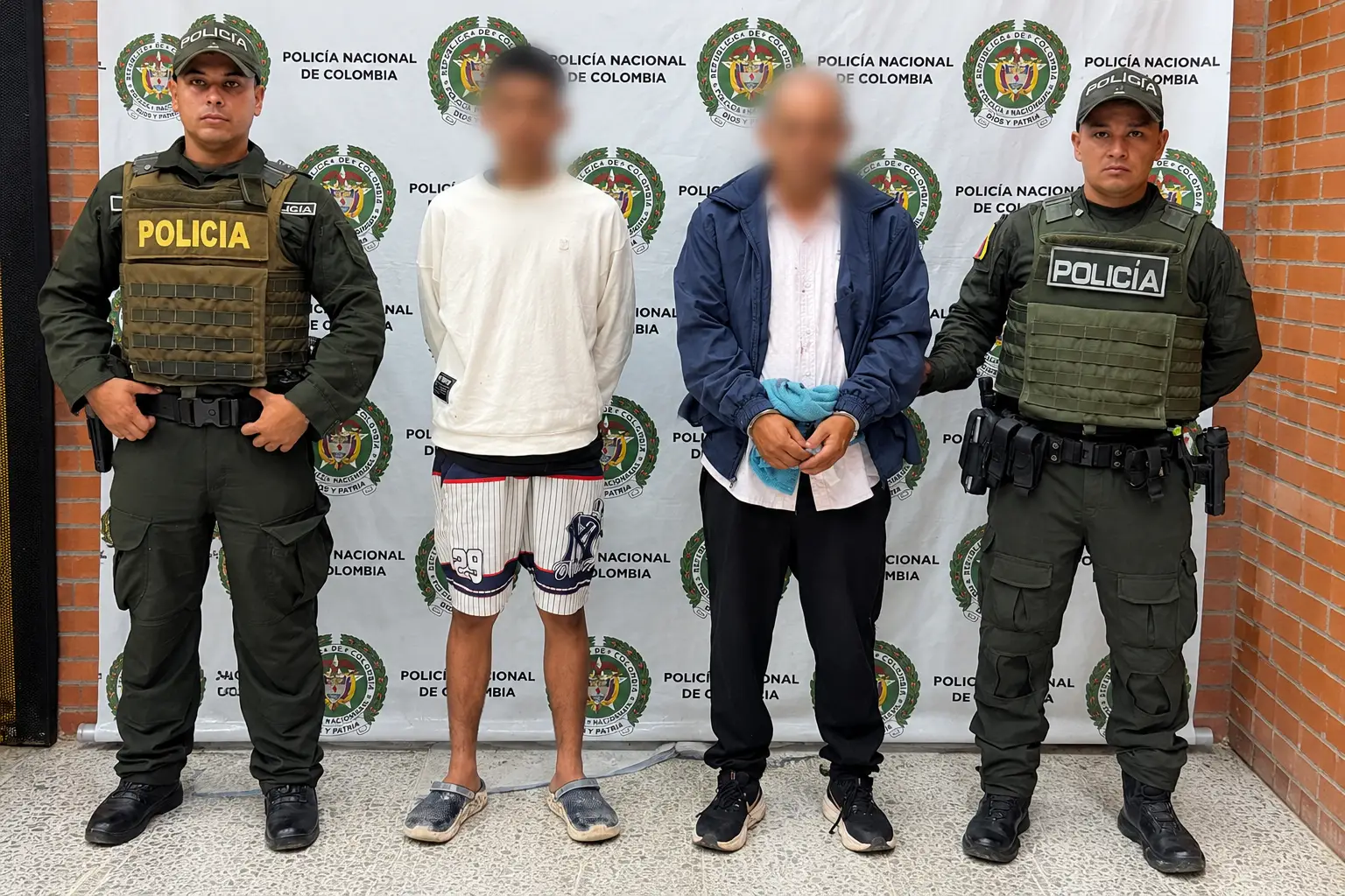 Peleando entre ellos los encontró la Policía Nacional.