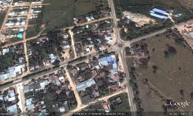 Lugar del ataque de la guerrilla del Eln a la fuerza pública en Fortul, departamento de Arauca.