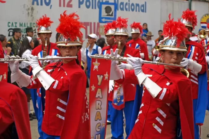 Arauca celebró el Bicentenario de la Independencia de Colombia, con desfile de bandas músico marciales.