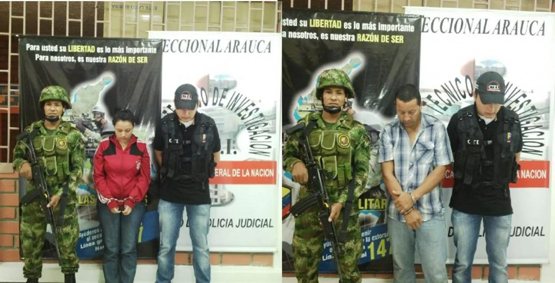 Dos presuntos extorsionistas fueron capturados por el Gaula militar y el CTI en la capital del departamento de Arauca.