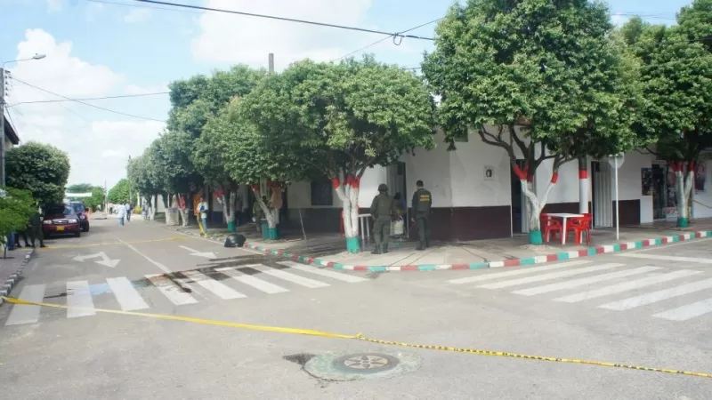En esta esquina fue asesinado un patrullero de la Policía Nacional en el municipio de Tame, en el departamento de Arauca.