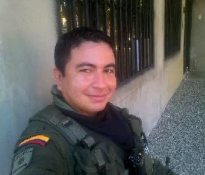 Diego Felipe Gutiérrez Barreiro, policía asesinado en Saravena, después de permanecer secuestrado desde el 31 de agosto de 2013.