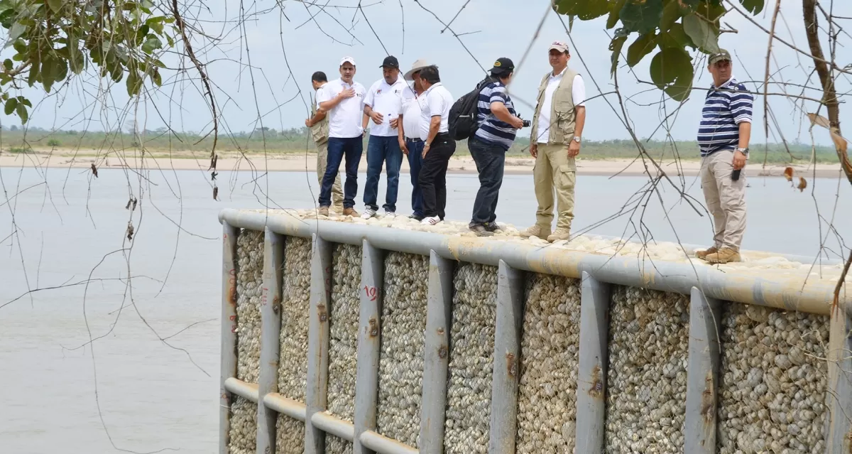 En el sector de Peralonso en la ribera del río Arauca, el gobierno departamento construyó esta obra de protección para evitar que el afluente siga consumiendo el territorio colombiano.