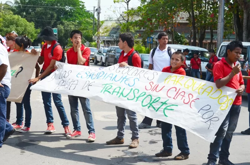 Los estudiantes del colegio Agropecuario pidieron el servicio del transporte escolar.
