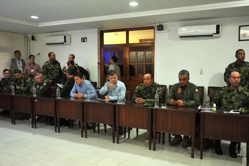 El presidente de la república encabezó consejo de seguridad en la Brigada 18 de Arauca, para conocer la situación de orden público del departamento. Foto:  SIG.