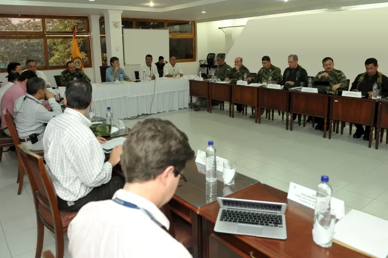 El Presidente Juan Manuel Santos lideró este jueves un Consejo de Seguridad en Arauca, donde analizó la situación de orden público en la región. Foto: Javier Casella - SIG.