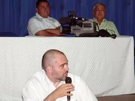 Eduardo Bertoni, Relator Especial para la Libertad de Expresión de la Comisión Interamericana de Derechos Humanos, en su visita a Arauca.