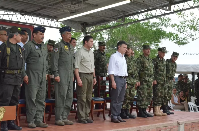 Santos en su discurso en Arauca dijo que el operativo donde murieron 32 guerrilleros es una muestra de que en su gobierno no dará respiro a los violentos.