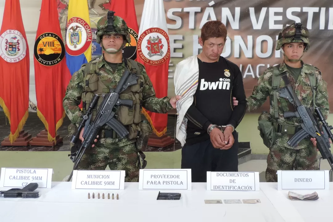 El presunto guerrillero fue capturado por tropas del Batallón de Infantería N°44 