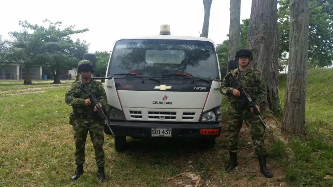 Vehículo recuperado por el Ejército en la Paz municipio de Arauquita.