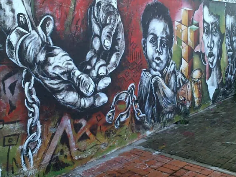 Mural del pintor araucano Rodolfo Salamanca
