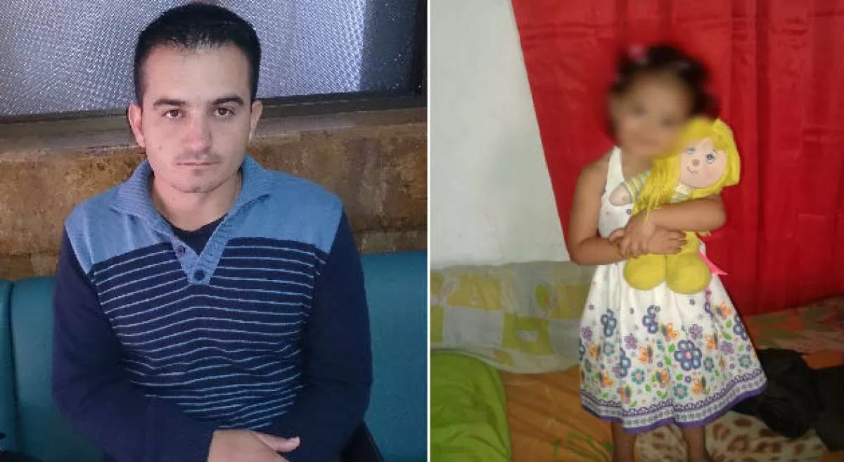El patrullero Ronal Ruiz Jiménez llora la muerte de su hija de tres años, tras un atentado con una granada en Arauca.