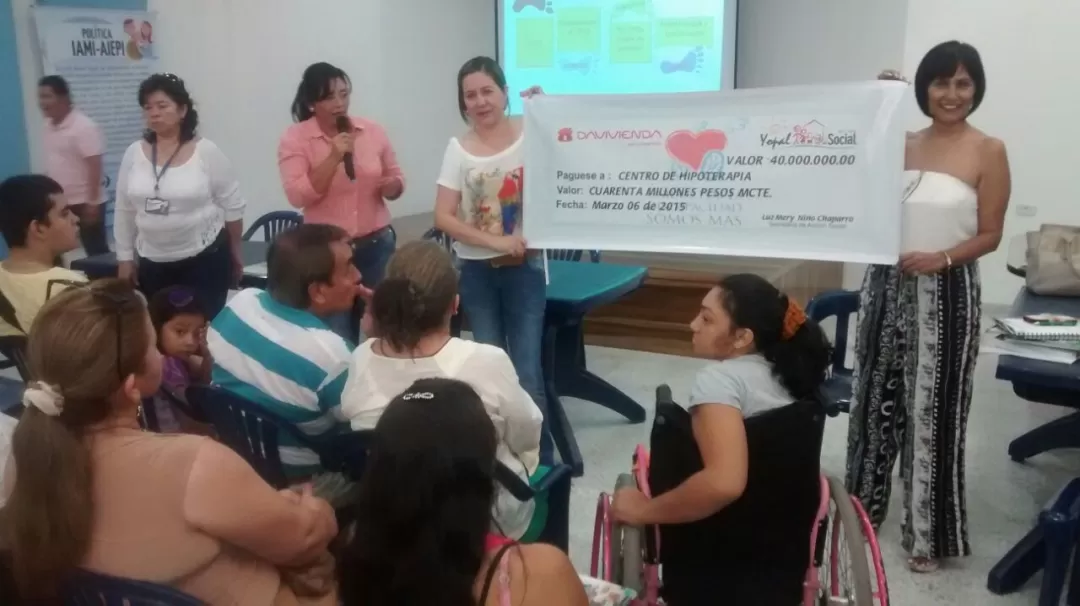 Subsidio económico para pensiones de las 62 personas que asisten al Centro de Hipoterapia, con recursos del Parrando Llanero.
