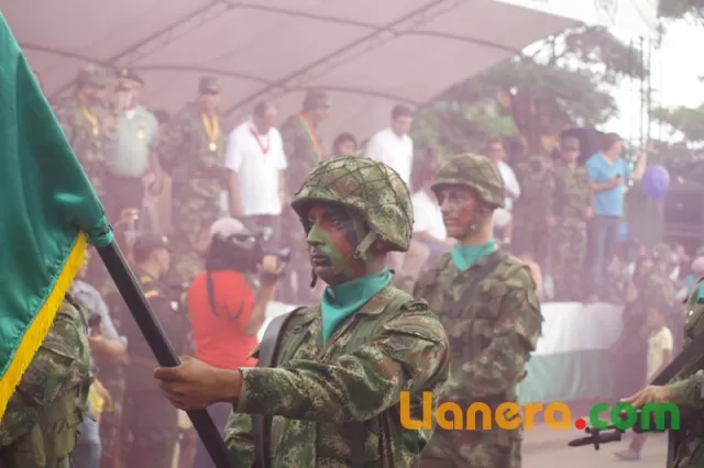 Desfile militar realizado en Arauca el 7 de agosto de 2011.