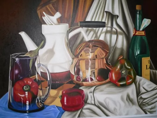 Bodegón Dos, Óleo sobre lienzo, Adinael Lozano, Arauca