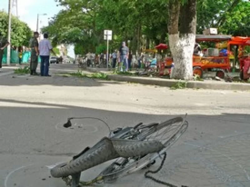 Los tubos de la bicicleta estaban cargados con explosivos informó el comandante de la Policía de Arauca, coronel José Rodrigo Palacio.