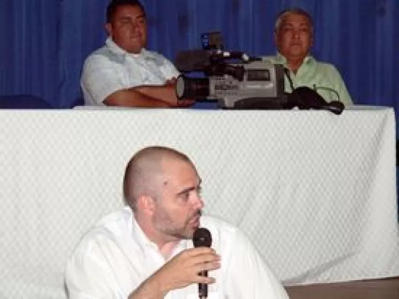Eduardo Bertoni, Relator Especial para la Libertad de Expresión de la Comisión Interamericana de Derechos Humanos, en su visita a Arauca.
