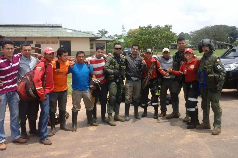 Grupo de expedicionarios que fueron rescatados en el Cocuy.