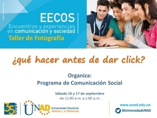  Taller de Fotografía este sábado  dirigido a estudiantes y egresados de Comunicación Social, comunicadores, periodistas y fotógrafos.