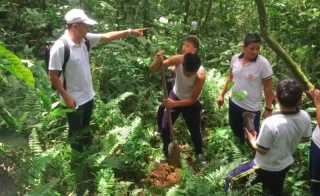 Reforestación de la zona en donde se encuentra la bocatoma del acueducto de la vereda La Cuncia, en Villavicencio.