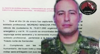 El Ejército de Liberación Nacional - ELN, confirmó que el soldado profesional Freddy Moreno Mahecha se encuentra en su poder desde el pasado 24 de enero.