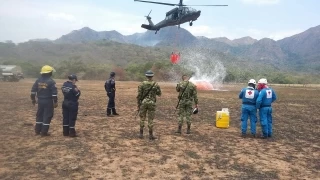 Extinción del incendio en inmediaciones del Cerro El Venado, ubicado en Yopal, Casanare.