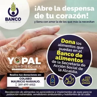 Las ayudas serán entregadas por la Secretaría de Acción Social a través del Banco de Alimentos.