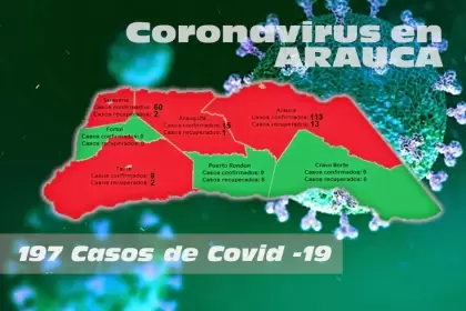 El departamento de Arauca a punto de llegar a los 200 casos confirmados de Covid-19, INS reportó 76 recuperados.