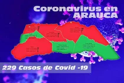 El reporte de la Covid-19 el departamento de Arauca registra 229 casos confirmados de la enfermedad.