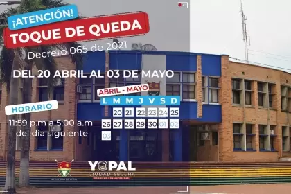 Desde el 20 de abril hasta el 03 de mayo, a partir de las 11:59 de la noche hasta las 5:00 de la mañana del día siguiente.  