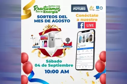 48.907 usuarios que pagaron la totalidad de su factura en agosto participaran de los 6 sorteos del mes del programa Juntos Nos Reactivamos con la Energía. 