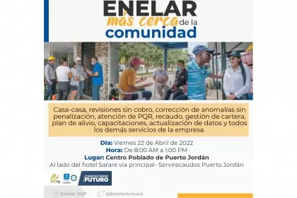 Al centro poblado de Puerto Jordán llega este viernes el programa Enelar Más Cerca de la Comunidad