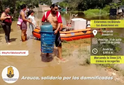Arauca lanza campaña de solidaridad para ayudar a los damnificados por las lluvias.