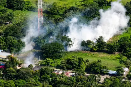 Así se vio el ataque desde el aire.