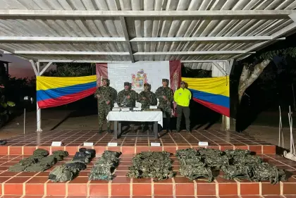 por el Ejército Nacional en zona rural de La Primavera, Vichada.