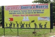 <p>Valla ubicada a la entrada de la poblaci&oacute;n de El Amparo.</p>