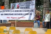 Plantón realizado en el centro de Arauca, por defensa de las regalías petroleras.
