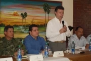 El ministro de Defensa Juan Manuel Santos y la cúpula militar participaron en un consejo de seguridad, para conocer la situación de orden público en el departamento de Arauca.