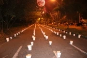 <p>Velitas colocadas por la Polic&iacute;a Nacional.</p>
